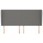 vidaXL Tăblie de pat cu aripioare gri închis 163x23x118/128 cm textil vidaXL Tăblie de pat cu aripioare gri închis 163x23x118/128 cm textil