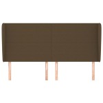 vidaXL Tăblie de pat cu aripioare maro închis 163x23x118/128 cm textil