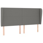 vidaXL Tăblie de pat cu aripioare gri închis 183x23x118/128 cm textil vidaXL Tăblie de pat cu aripioare gri închis 183x23x118/128 cm textil