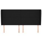 vidaXL Tăblie de pat cu aripioare, negru, 183x23x118/128 cm, textil