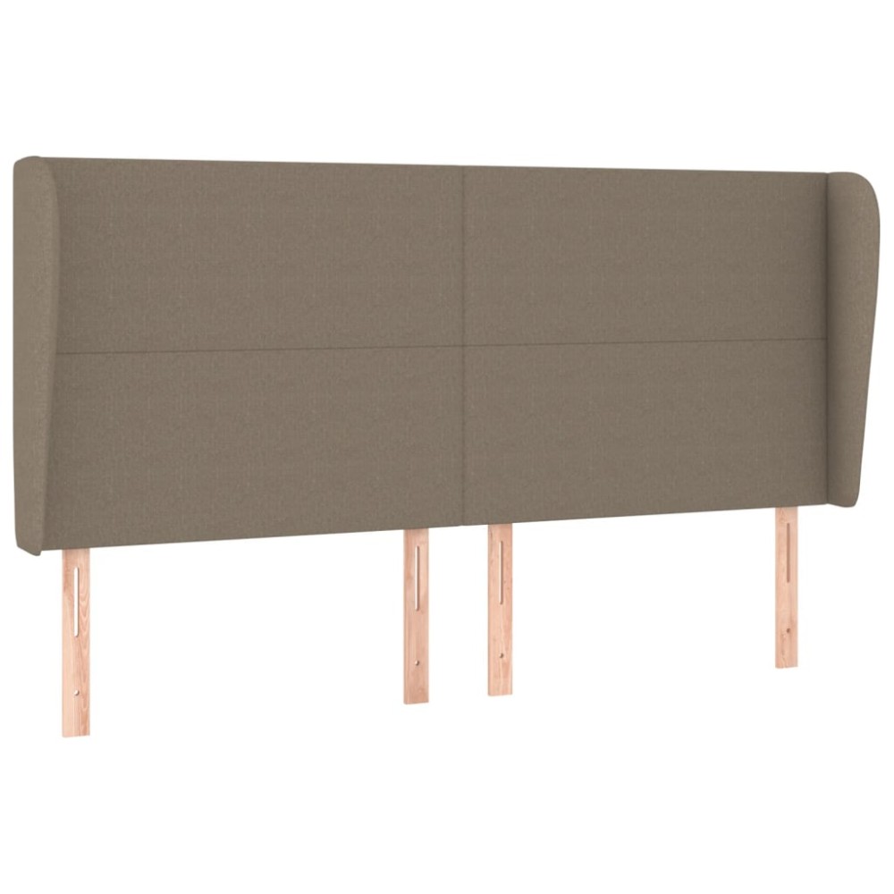 vidaXL Tăblie de pat cu aripioare gri taupe 183x23x118/128 cm textil