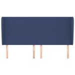 vidaXL Tăblie de pat cu aripioare, albastru, 183x23x118/128 cm, textil vidaXL Tăblie de pat cu aripioare, albastru, 183x23x118/128 cm, textil