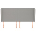 vidaXL Tăblie de pat cu aripioare gri deschis 203x23x118/128 cm textil