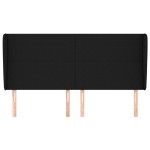 vidaXL Tăblie de pat cu aripioare, negru, 203x23x118/128 cm, textil vidaXL Tăblie de pat cu aripioare, negru, 203x23x118/128 cm, textil