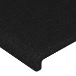 vidaXL Tăblie de pat cu aripioare, negru, 203x23x118/128 cm, textil vidaXL Tăblie de pat cu aripioare, negru, 203x23x118/128 cm, textil