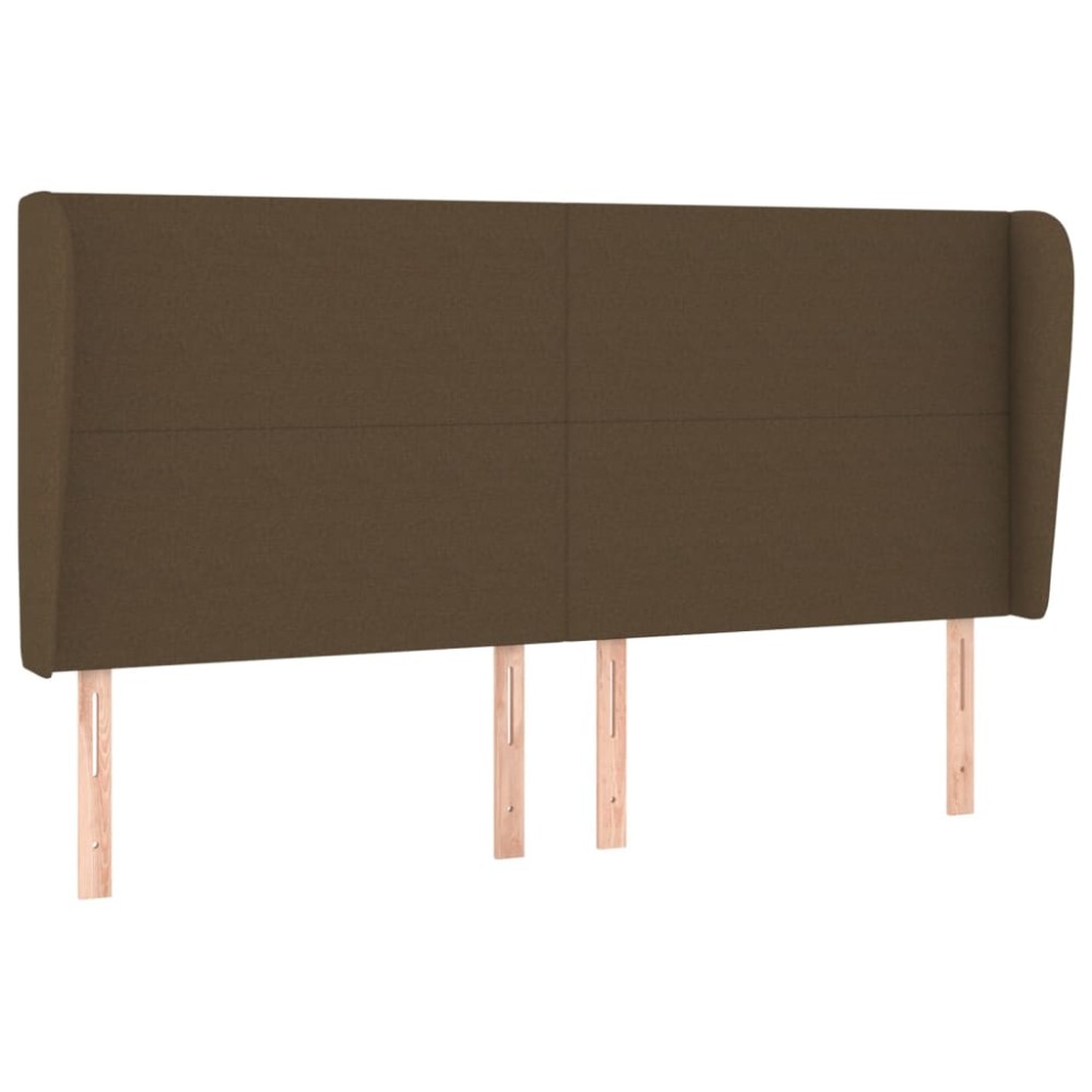 vidaXL Tăblie de pat cu aripioare maro închis 203x23x118/128 cm textil