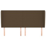 vidaXL Tăblie de pat cu aripioare maro închis 203x23x118/128 cm textil