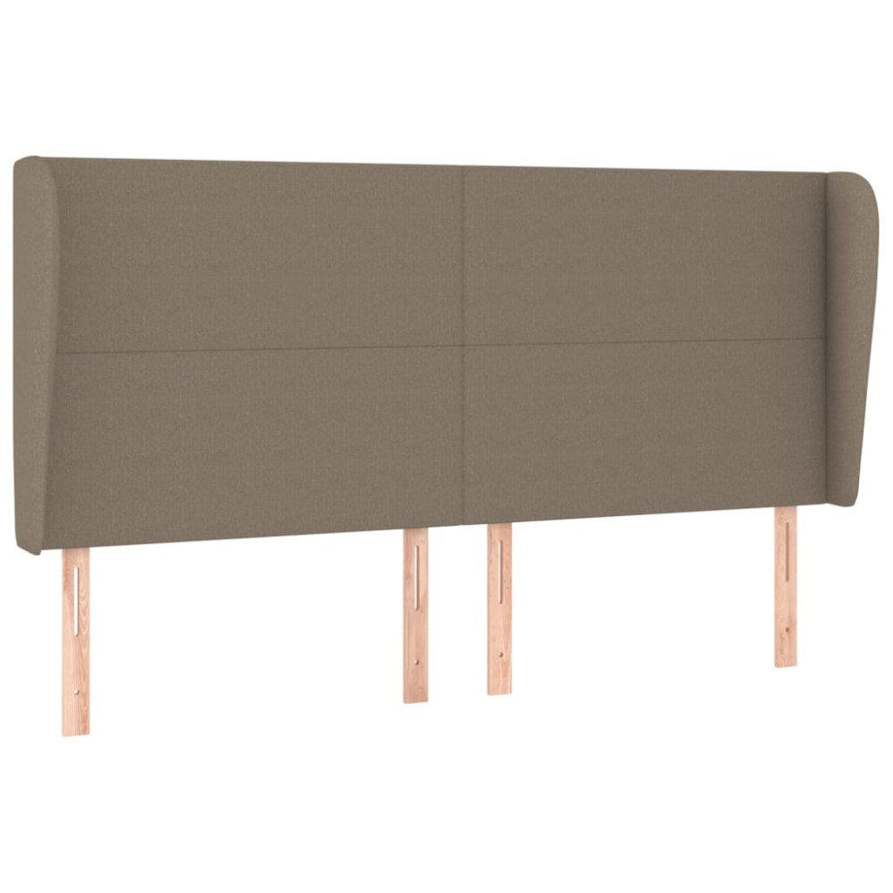 vidaXL Tăblie de pat cu aripioare gri taupe 203x23x118/128 cm textil