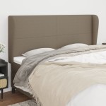vidaXL Tăblie de pat cu aripioare gri taupe 203x23x118/128 cm textil
