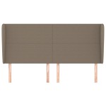 vidaXL Tăblie de pat cu aripioare gri taupe 203x23x118/128 cm textil