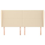 vidaXL Tăblie de pat cu aripioare, crem, 203x23x118/128 cm, textil