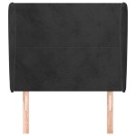vidaXL Tăblie de pat cu aripioare, negru, 83x23x118/128 cm, catifea vidaXL Tăblie de pat cu aripioare, negru, 83x23x118/128 cm, catifea