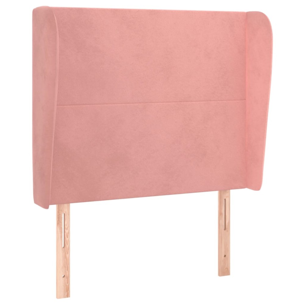 vidaXL Tăblie de pat cu aripioare, roz, 83x23x118/128 cm, catifea