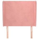 vidaXL Tăblie de pat cu aripioare, roz, 83x23x118/128 cm, catifea vidaXL Tăblie de pat cu aripioare, roz, 83x23x118/128 cm, catifea