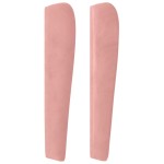 vidaXL Tăblie de pat cu aripioare, roz, 83x23x118/128 cm, catifea vidaXL Tăblie de pat cu aripioare, roz, 83x23x118/128 cm, catifea