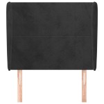 vidaXL Tăblie de pat cu aripioare, negru, 93x23x118/128 cm, catifea