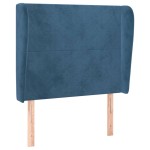 vidaXL Tăblie pat cu aripioare albastru închis 93x23x118/128cm catifea