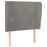 vidaXL Tăblie de pat cu aripioare gri deschis 103x23x118/128cm catifea