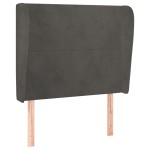 vidaXL Tăblie de pat cu aripioare gri închis 103x23x118/128 cm catifea