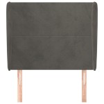 vidaXL Tăblie de pat cu aripioare gri închis 103x23x118/128 cm catifea