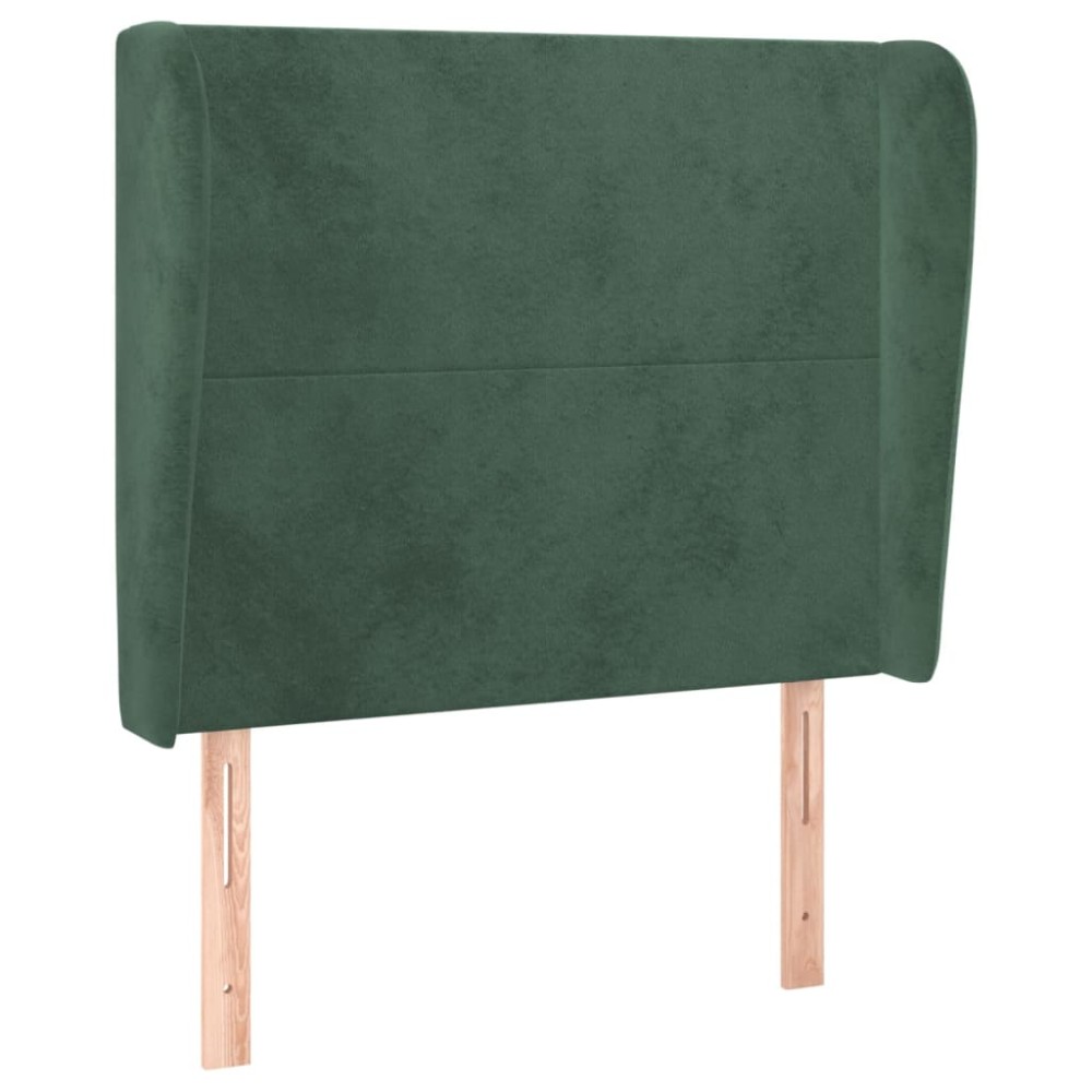 vidaXL Tăblie pat cu aripioare verde închis 103x23x118/128 cm catifea