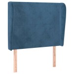 vidaXL Tăblie pat cu urechi albastru închis 103x23x118/128cm catifea vidaXL Tăblie pat cu urechi albastru închis 103x23x118/128cm catifea