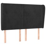 vidaXL Tăblie de pat cu aripioare, negru, 147x23x118/128 cm, catifea