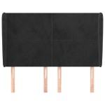 vidaXL Tăblie de pat cu aripioare, negru, 147x23x118/128 cm, catifea