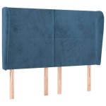 vidaXL Tăblie pat cu urechi albastru închis 147x23x118/128 cm catifea vidaXL Tăblie pat cu urechi albastru închis 147x23x118/128 cm catifea
