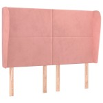 vidaXL Tăblie de pat cu aripioare, roz, 147x23x118/128 cm, catifea