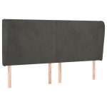 vidaXL Tăblie de pat cu aripioare gri închis 183x23x118/128 cm catifea vidaXL Tăblie de pat cu aripioare gri închis 183x23x118/128 cm catifea