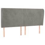 vidaXL Tăblie de pat cu aripioare gri deschis 203x23x118/128cm catifea vidaXL Tăblie de pat cu aripioare gri deschis 203x23x118/128cm catifea