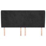 vidaXL Tăblie de pat cu aripioare, negru, 203x23x118/128 cm, catifea