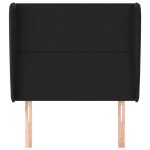 vidaXL Tăblie de pat cu aripioare, negru, 83x23x118/128 cm, piele eco vidaXL Tăblie de pat cu aripioare, negru, 83x23x118/128 cm, piele eco