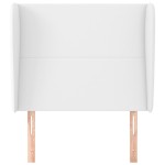 vidaXL Tăblie de pat cu aripioare, alb, 83x23x118/128 cm, piele eco