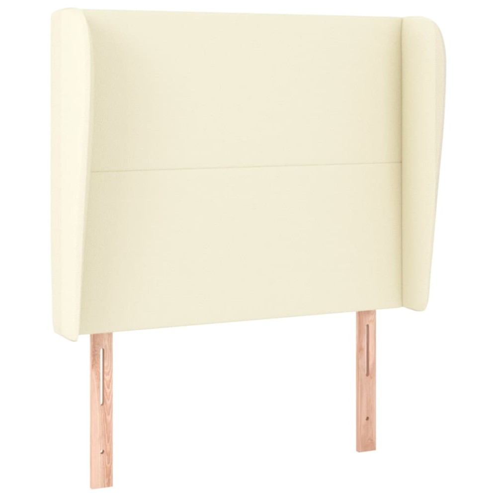 vidaXL Tăblie de pat cu aripioare, crem, 83x23x118/128 cm, piele eco