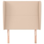 vidaXL Tăblie pat cu aripioare cappuccino 83x23x118/128 cm piele eco vidaXL Tăblie pat cu aripioare cappuccino 83x23x118/128 cm piele eco