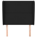 vidaXL Tăblie de pat cu aripioare, negru, 93x23x118/128 cm, piele eco