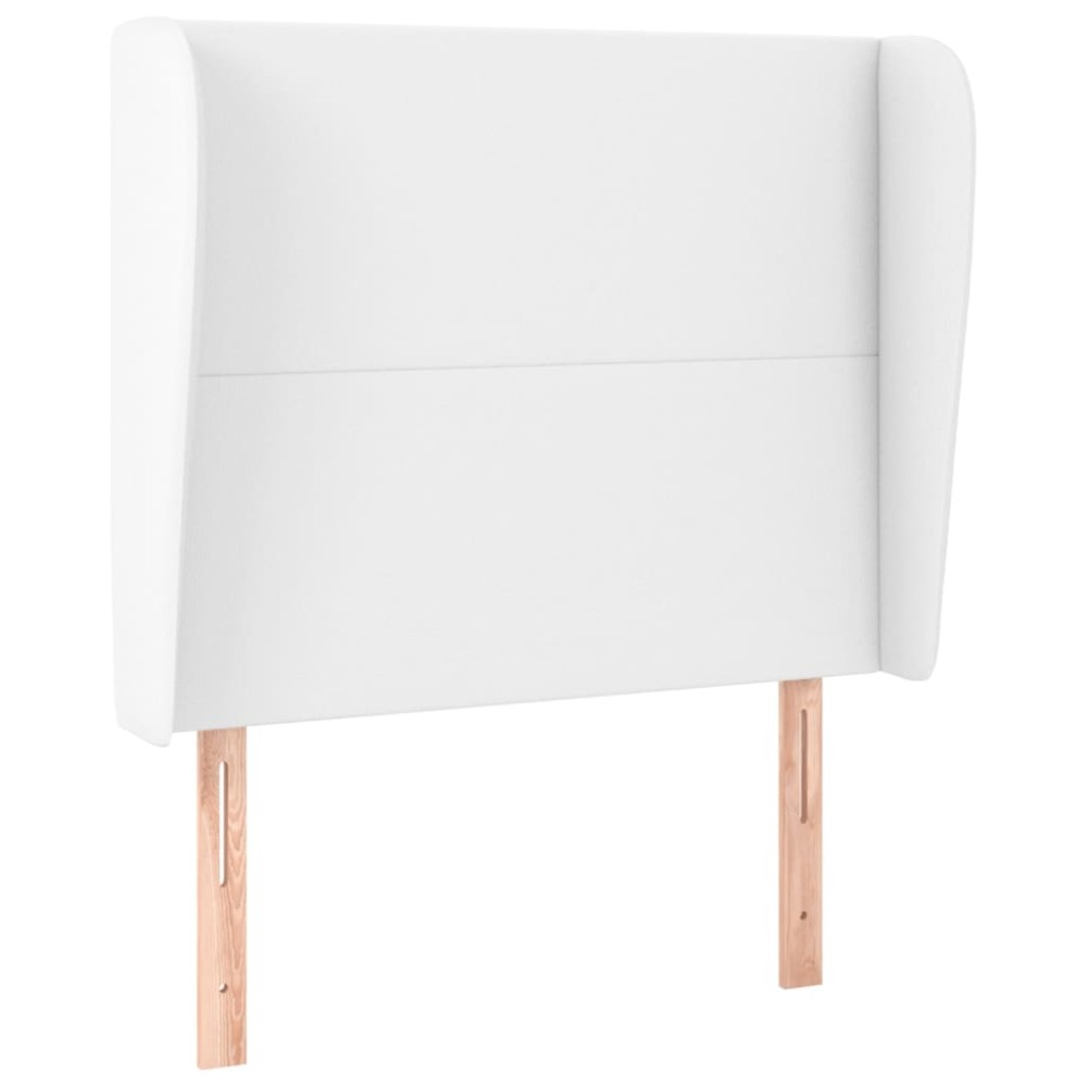 vidaXL Tăblie de pat cu aripioare, alb, 93x23x118/128 cm, piele eco