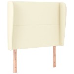vidaXL Tăblie de pat cu aripioare, crem, 93x23x118/128 cm, piele eco