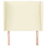 vidaXL Tăblie de pat cu aripioare, crem, 93x23x118/128 cm, piele eco