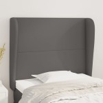 vidaXL Tăblie de pat cu aripioare gri 93x23x118/128 cm piele eco