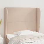 vidaXL Tăblie pat cu aripioare cappuccino 93x23x118/128 cm piele eco