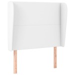 vidaXL Tăblie de pat cu aripioare, alb, 103x23x118/128 cm, piele eco vidaXL Tăblie de pat cu aripioare, alb, 103x23x118/128 cm, piele eco