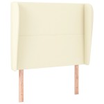 vidaXL Tăblie de pat cu aripioare, crem, 103x23x118/128 cm, piele eco
