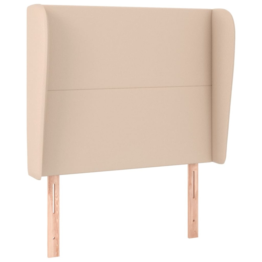 vidaXL Tăblie pat cu aripioare cappuccino 103x23x118/128 cm piele eco