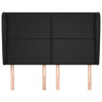 vidaXL Tăblie de pat cu aripioare, negru, 147x23x118/128 cm, piele eco