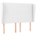 vidaXL Tăblie de pat cu aripioare, alb, 147x23x118/128 cm, piele eco vidaXL Tăblie de pat cu aripioare, alb, 147x23x118/128 cm, piele eco
