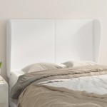 vidaXL Tăblie de pat cu aripioare, alb, 147x23x118/128 cm, piele eco vidaXL Tăblie de pat cu aripioare, alb, 147x23x118/128 cm, piele eco