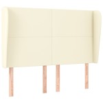 vidaXL Tăblie de pat cu aripioare, crem, 147x23x118/128 cm, piele eco